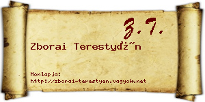 Zborai Terestyén névjegykártya